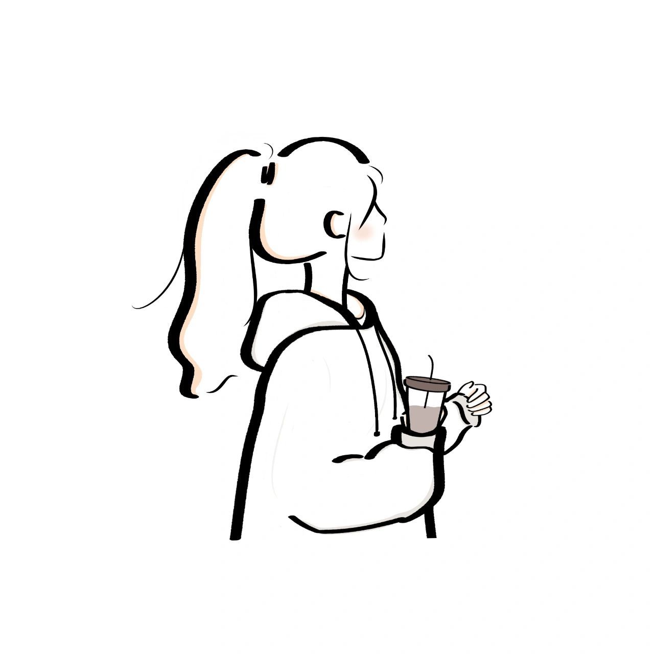 简笔画头像|扎高马尾的女孩 画了三个发型 高马尾,丸子头还有麻花辫