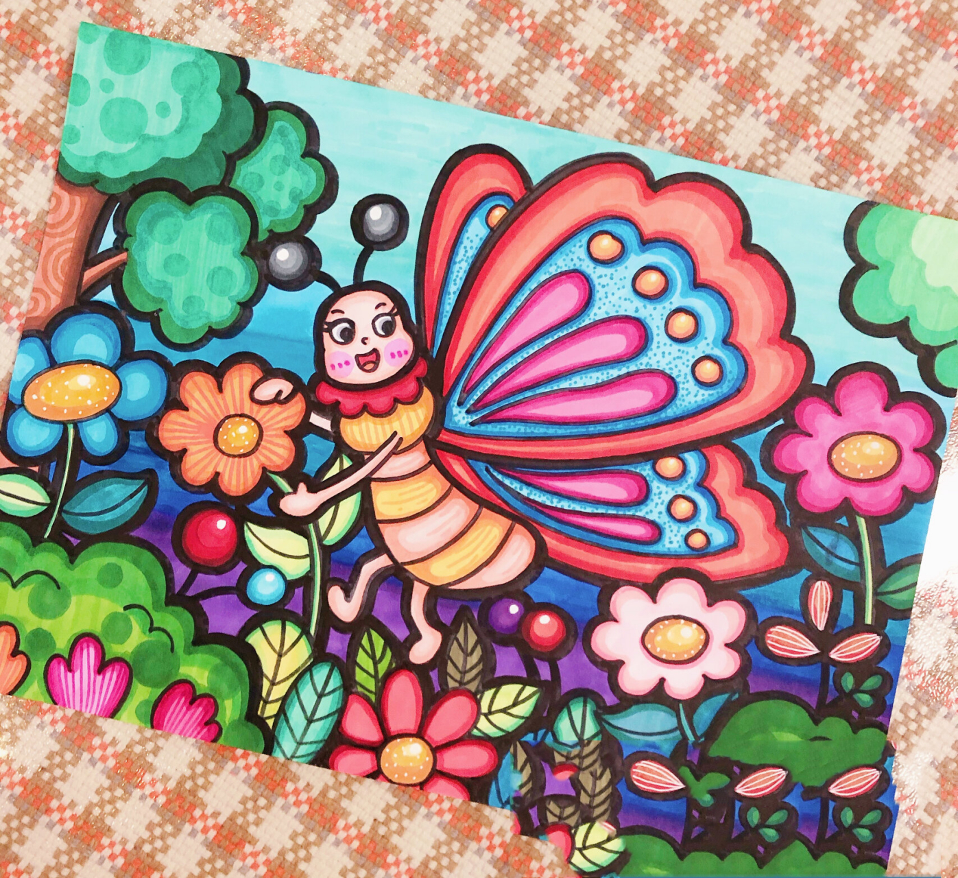 北方天气转暖啦 画一张带有春天气息的蝴蝶画吧～ 各种花卉～94