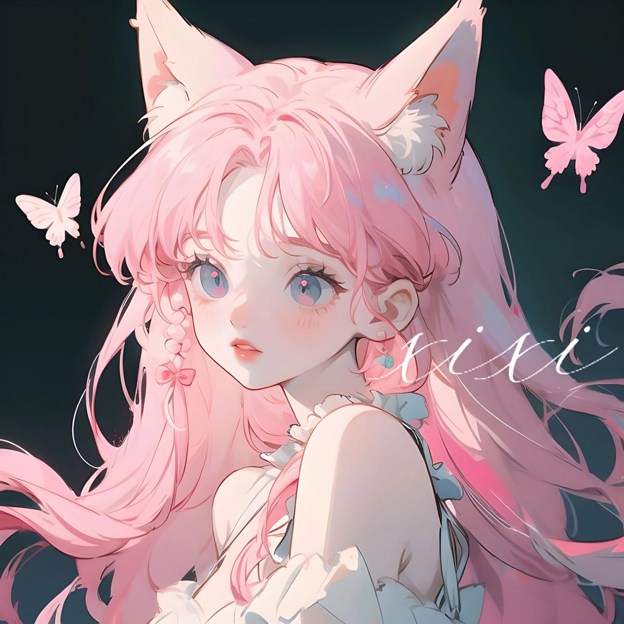 小狐狸|浅粉色系 #动漫头像# #可爱头像# #女生头像# #微信头像