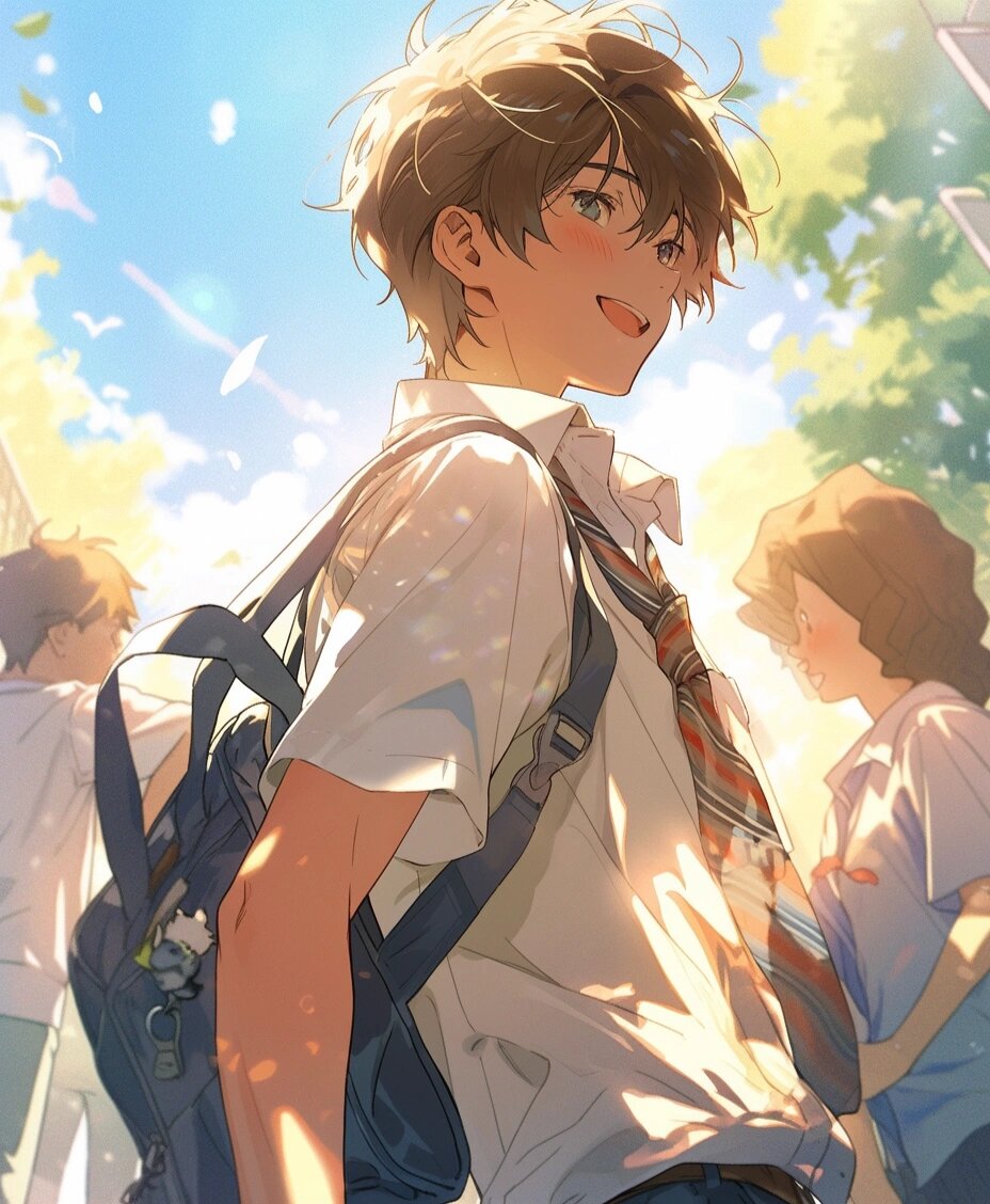 男生头像|新海诚风格|夏日校园毕业季