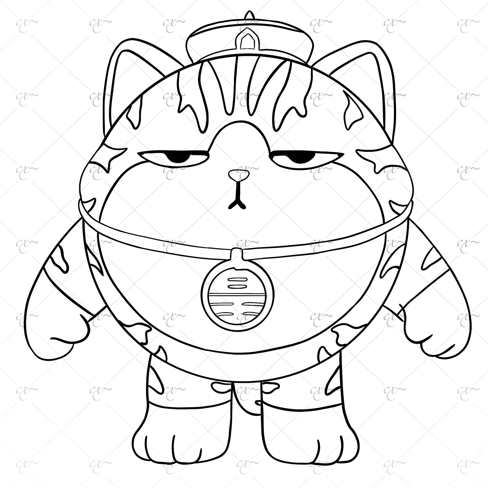 蛋仔派对:吾皇猫(简笔画)