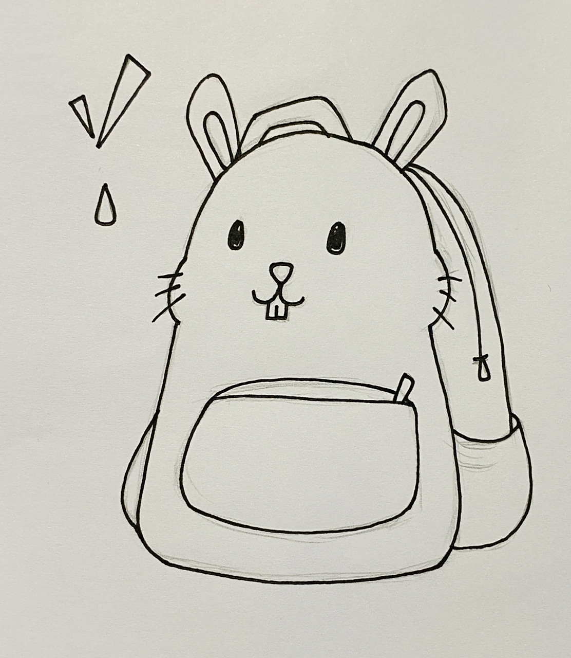 简笔画 临摹可爱兔子小书包 附带步骤 请努力向上 成为别人眼中遥不可