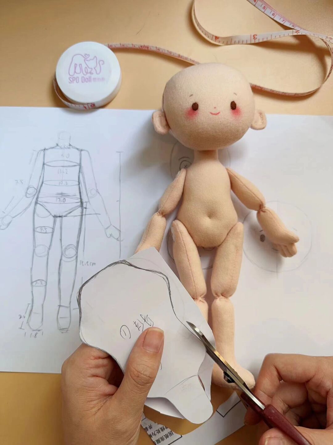手缝玩偶|比例适宜的素体是漂亮娃娃的基础