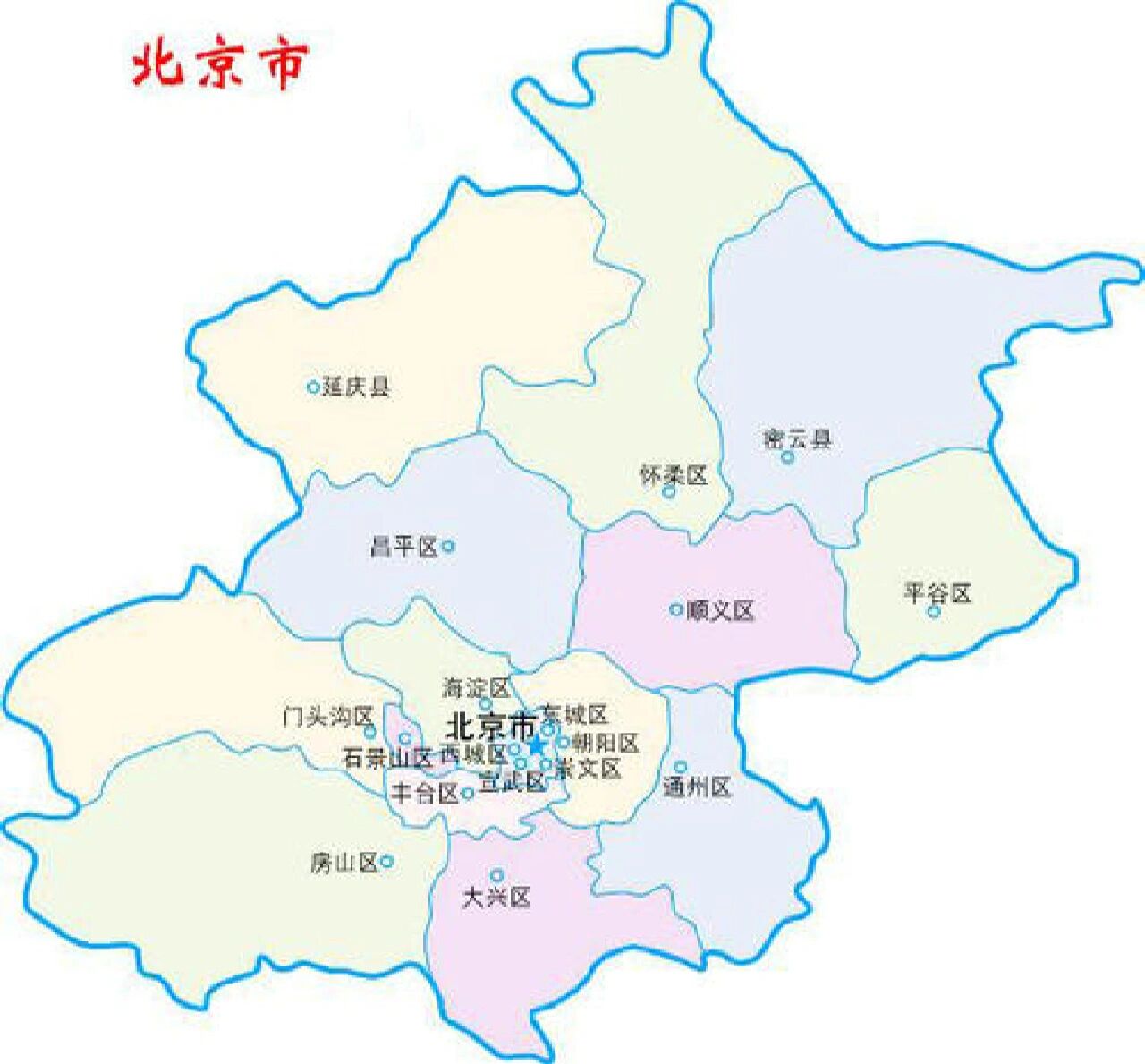 北京市各大区域分布,仅供参考