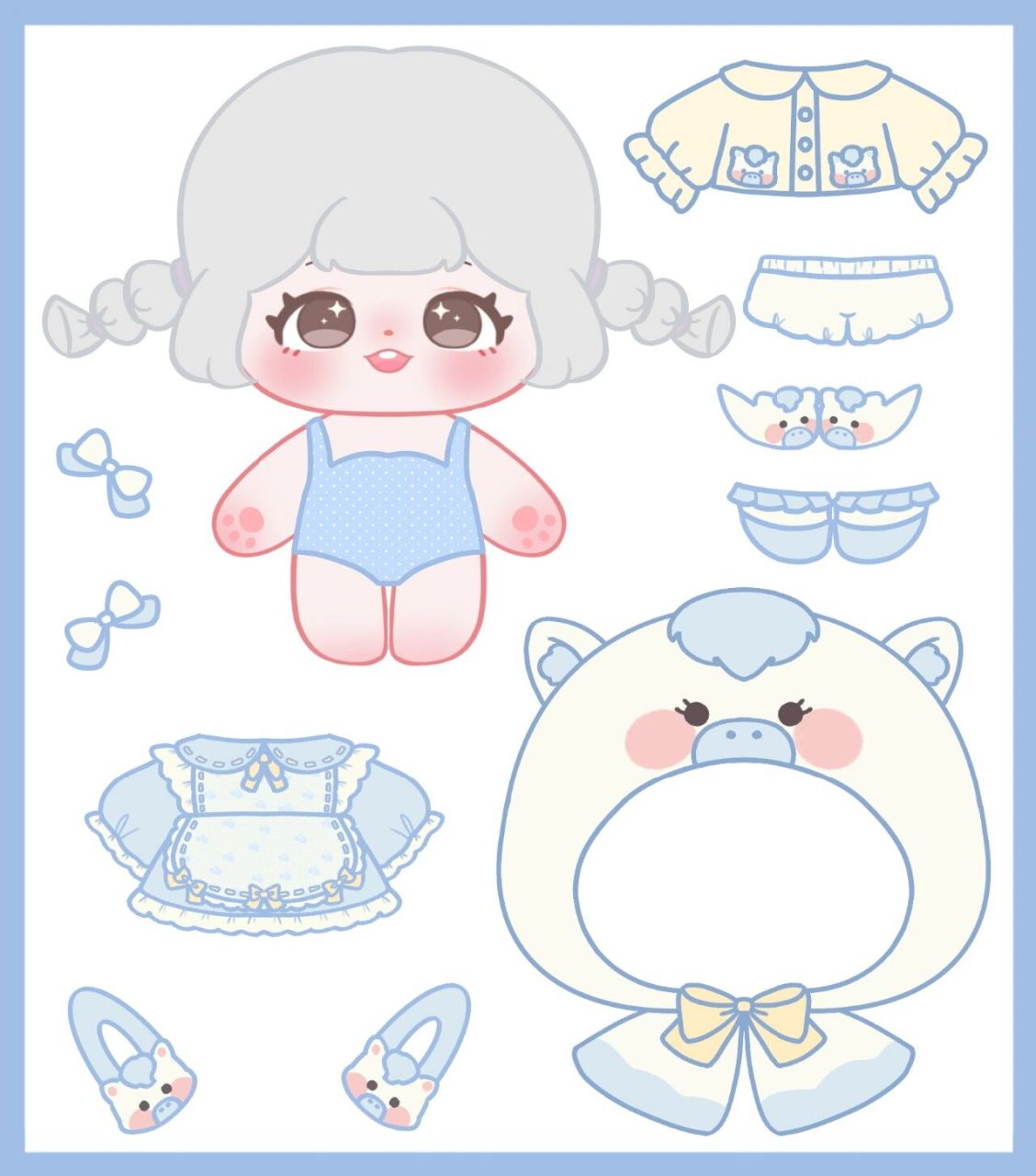 棉花娃娃素材贴纸