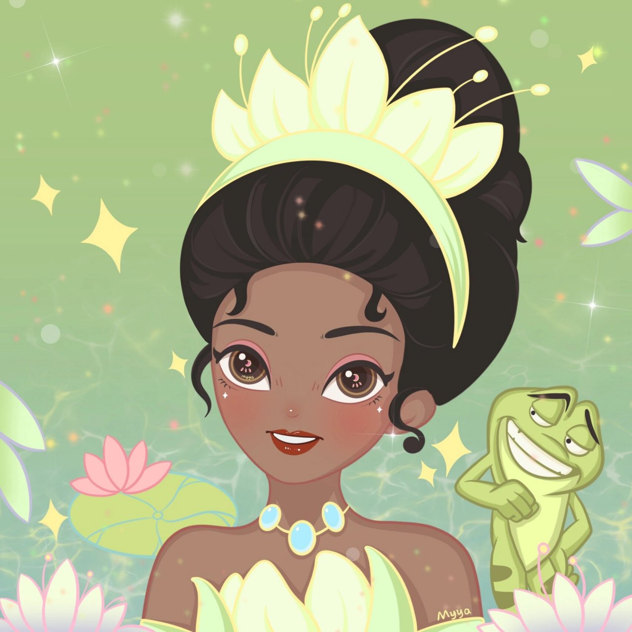 迪斯尼系列公主蒂安娜公主 公主与青蛙90 9315头像9215一切