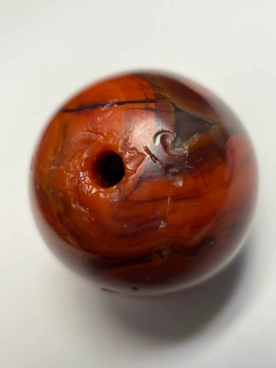 古董店主的日常·战国红红缟玛瑙珠 直径2.