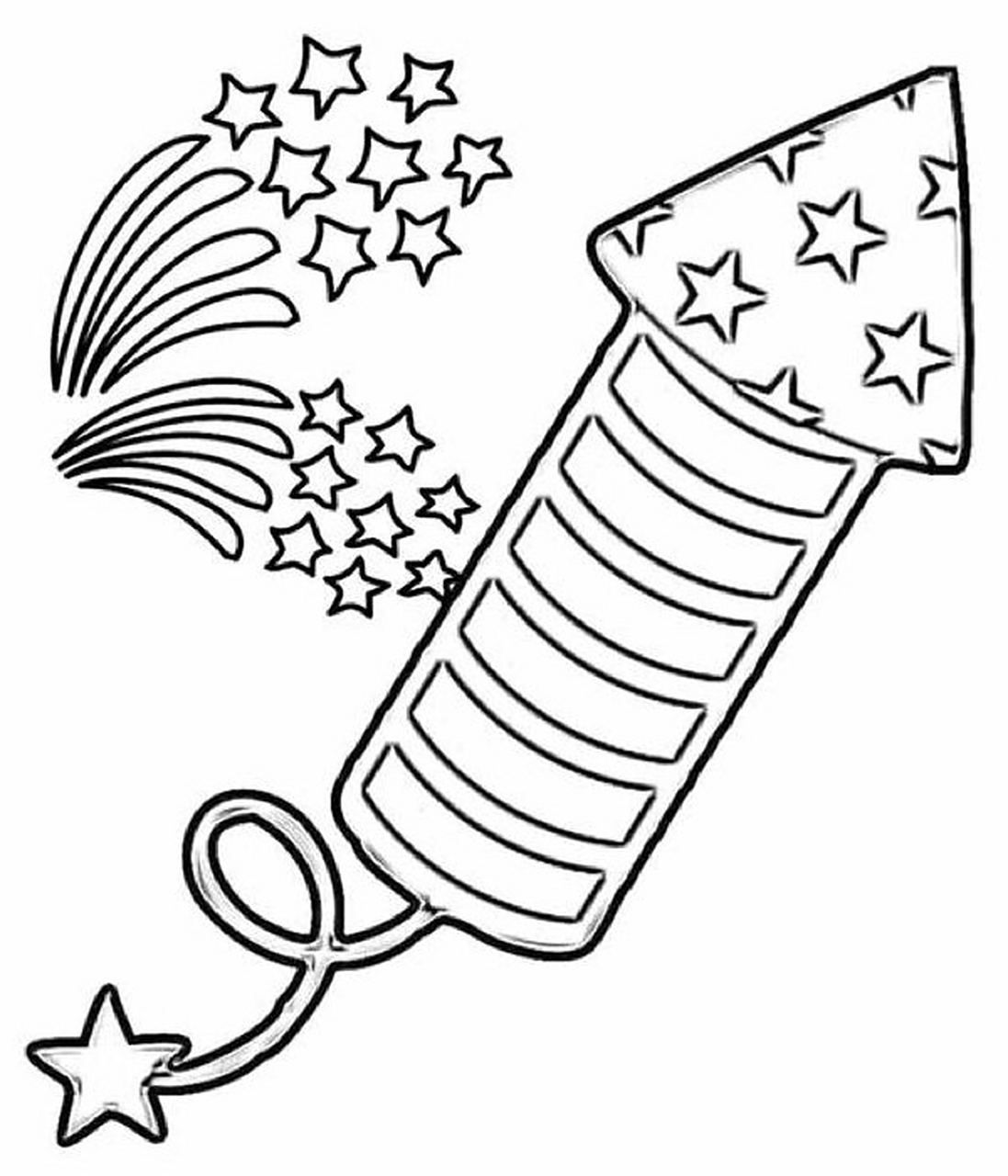 新年—烟花简笔画素材92