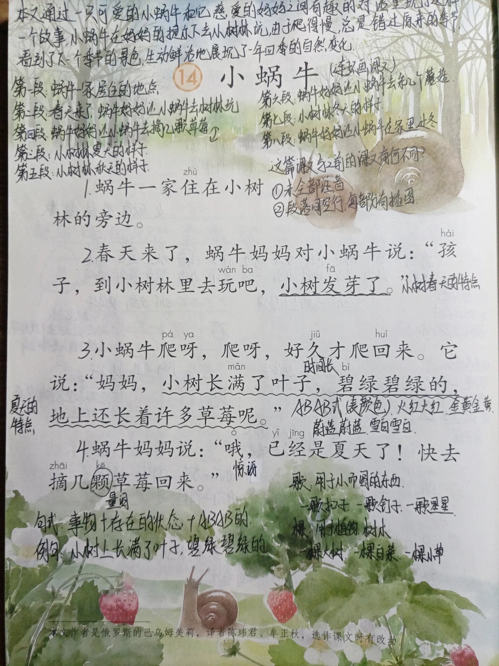 小蜗牛 课文图片