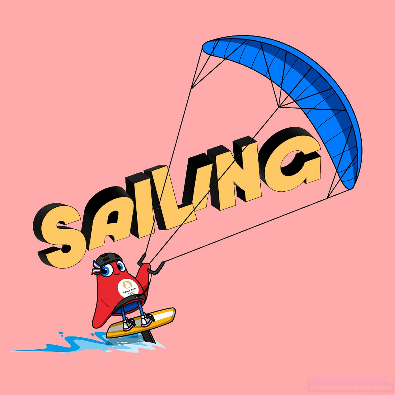 巴黎奥运会吉祥物#弗里热# 帆船帆板版本.