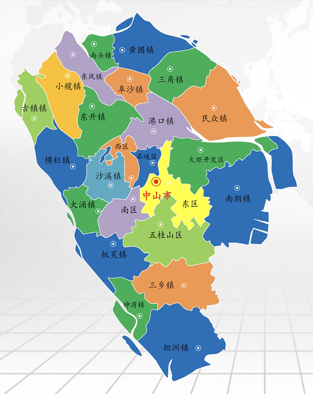 广东12/21·中山市-基本更新完 6街道:石岐街道,东区街道,西区街道,南