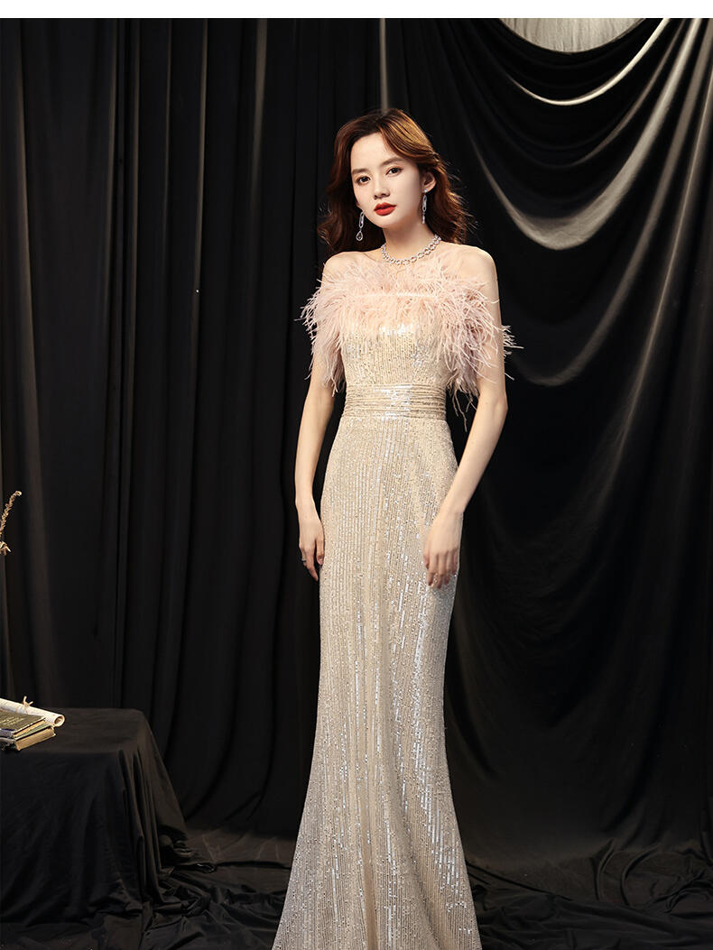 ✨香槟色长裙美到窒息💫