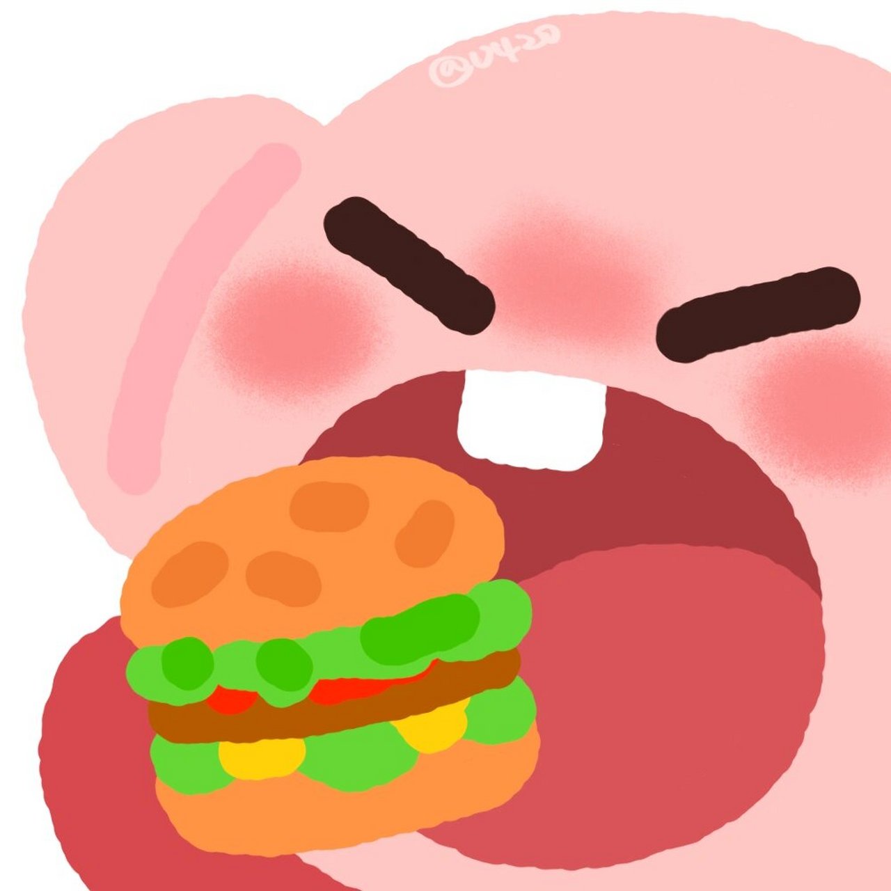 头像|星之卡比变装系列 卡通头像 95涂涂画画凑了九宫格 95黄色大