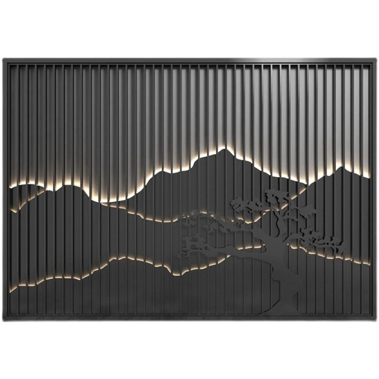 不锈钢屏风隔断 不锈钢假山屏风隔断户外格栅山水背景墙庭院金属景墙