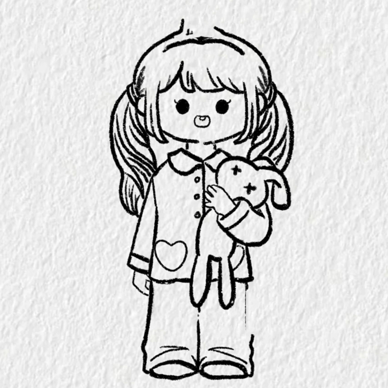 睡衣小麻薯(上)/简笔画教程 最近总刷到别人盗图,加了个水印再发一次