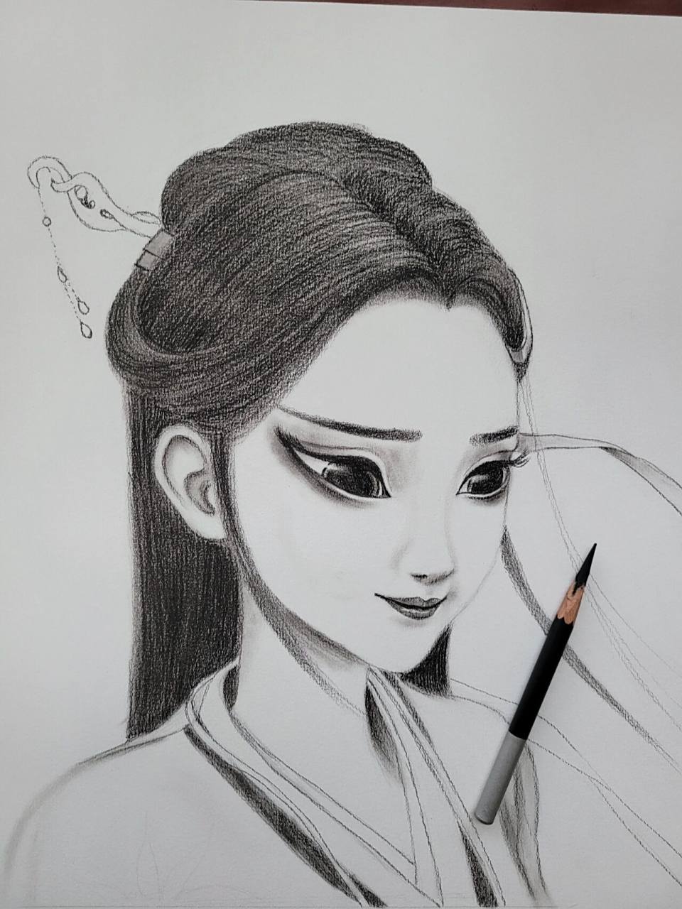 【白蛇缘起,素描手绘】青蛇劫起,白娘子 我以为可以一直画下去,但是