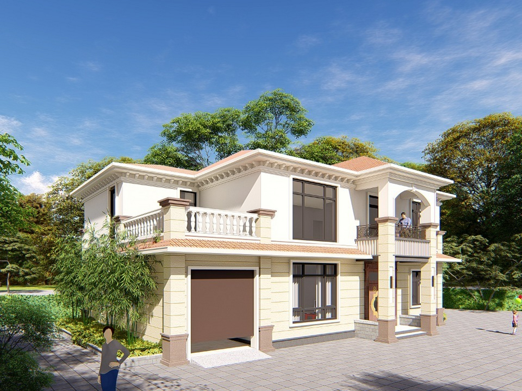 层四开间带车库简欧风格别墅(附平面图) 项目概况: 项目地址:四川内江