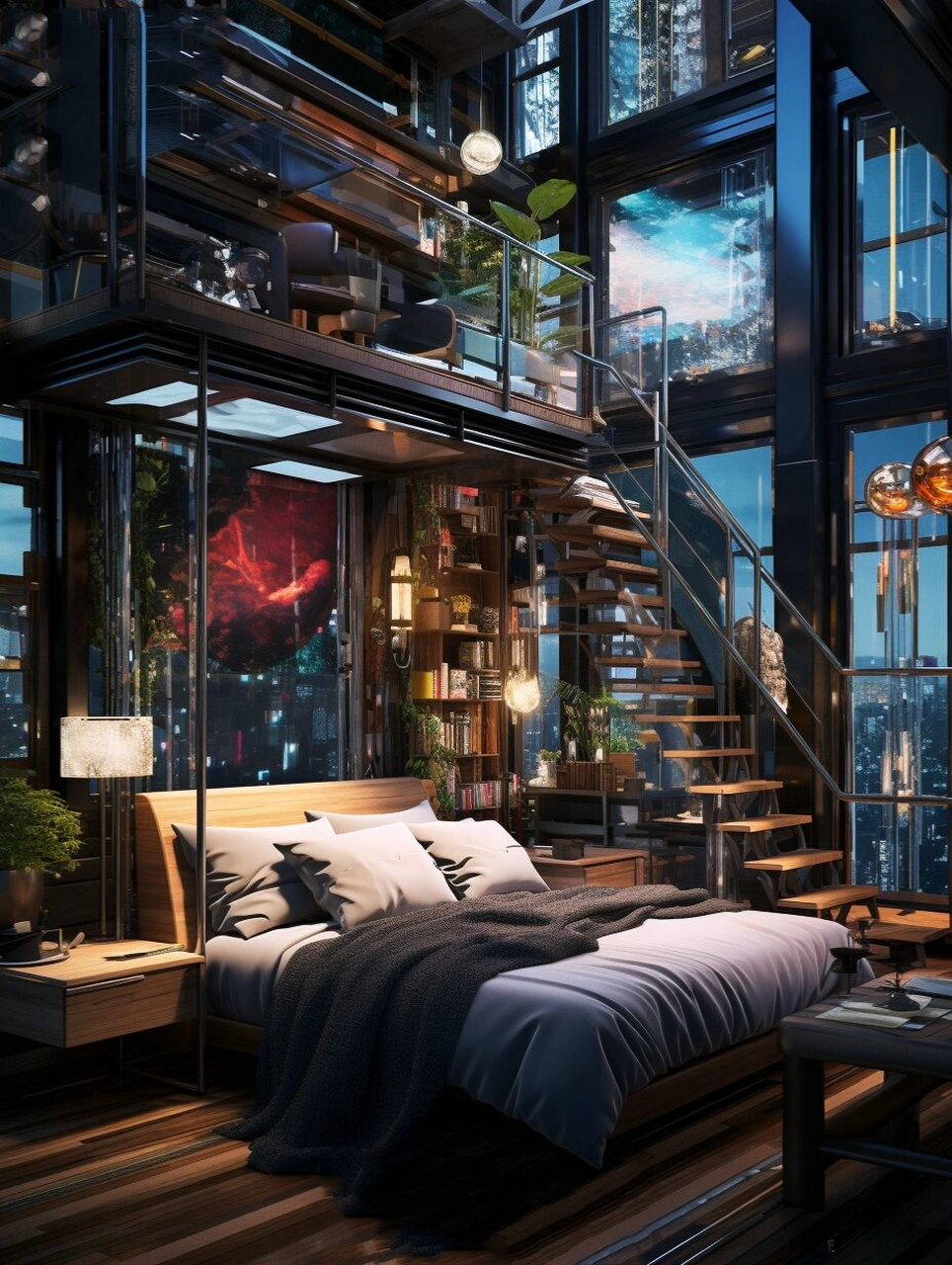 赛博朋克风房间 你最喜欢哪一间呢 这个赛博朋克风格的房间将未来与