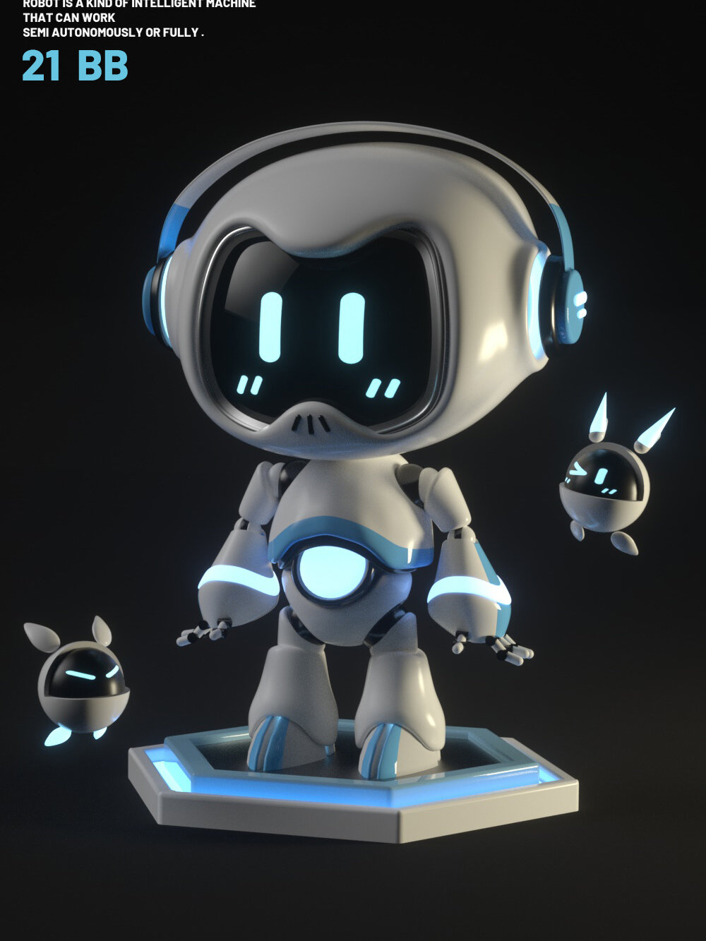 c4d建模小练习 q版机器人