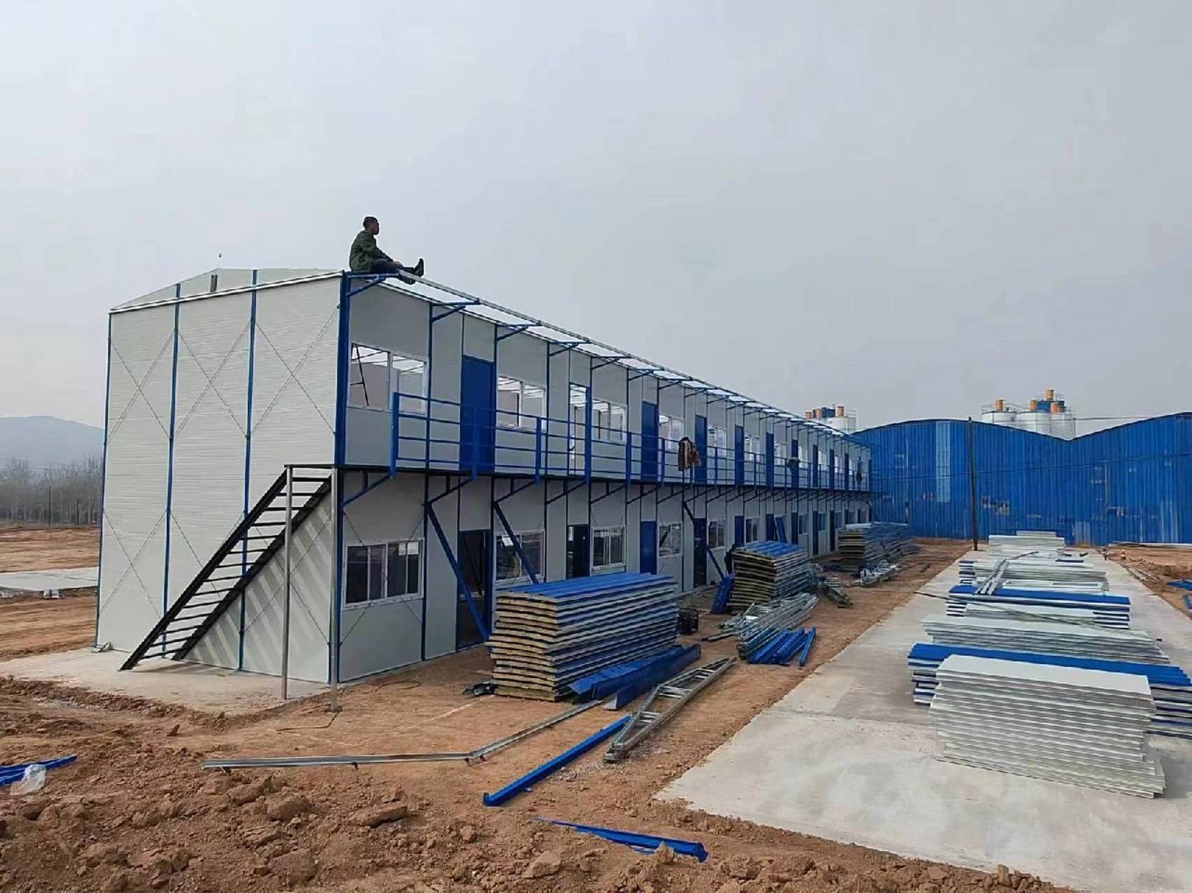 活动板房临建活动房工地工人宿舍铁皮防火岩棉彩钢单层双层移动房