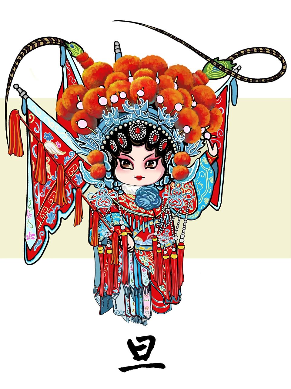 戏剧角色q版人物绘画(生旦净丑)         中原戏曲文化宣传 画的都是