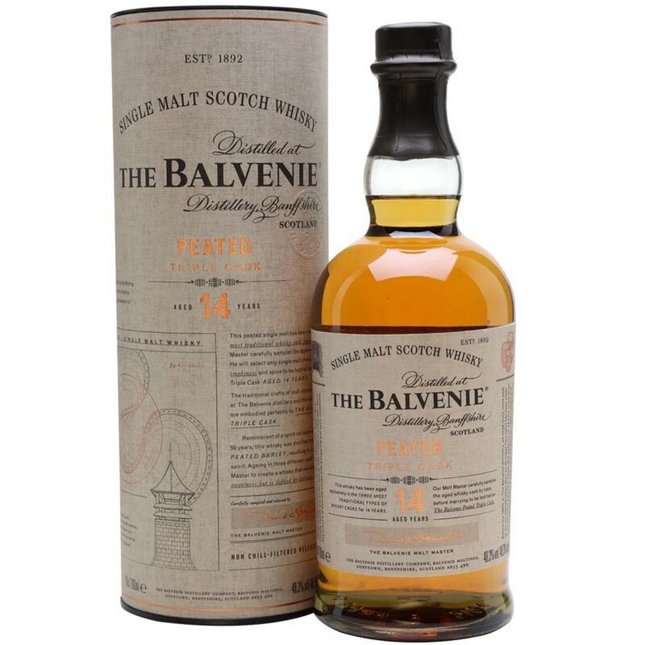 百富14年泥煤三桶单一麦芽苏格兰威士忌 balvenie 14 year old peated