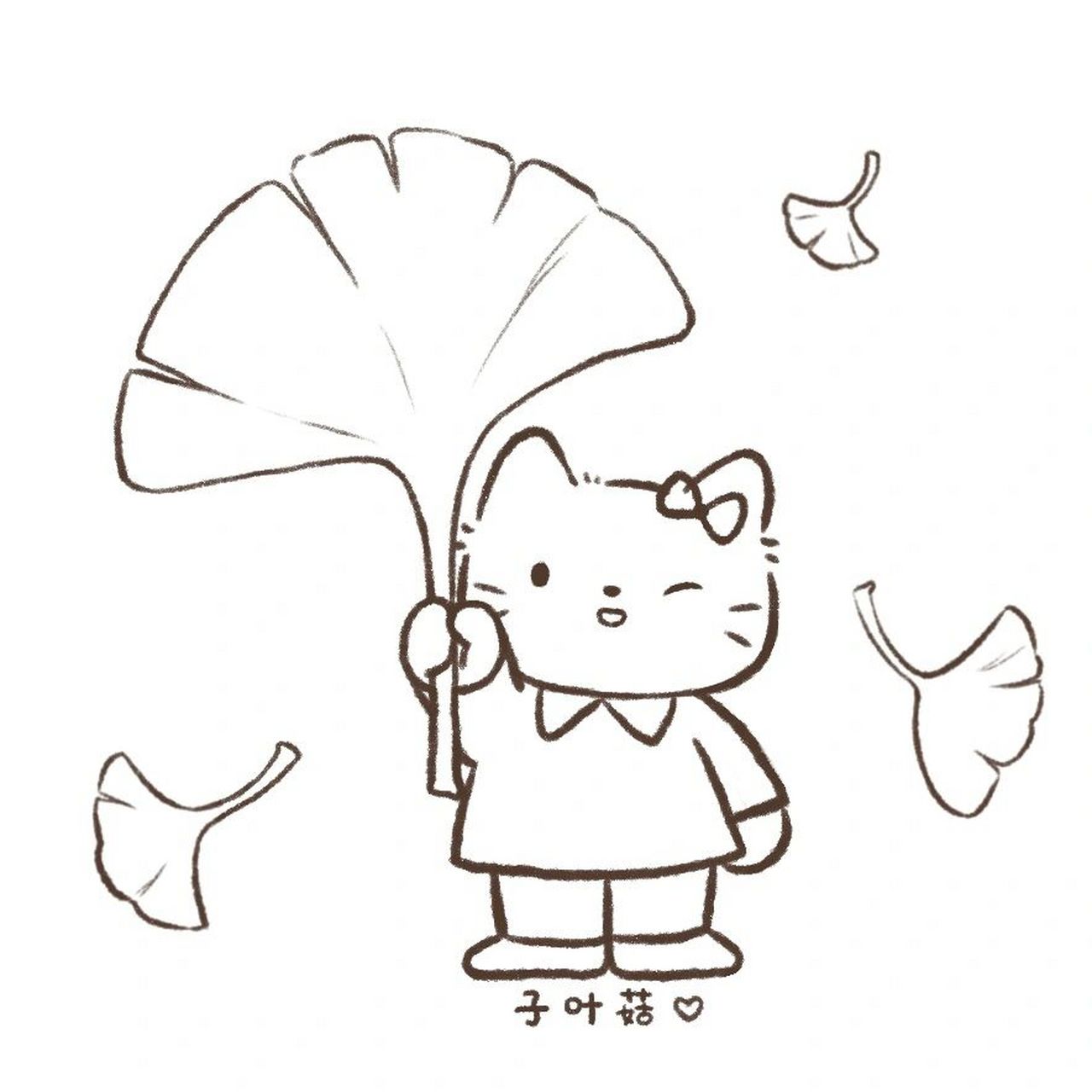 原创90送你一片银杏叶98 秋天系列简笔画78 93简笔画系列加入