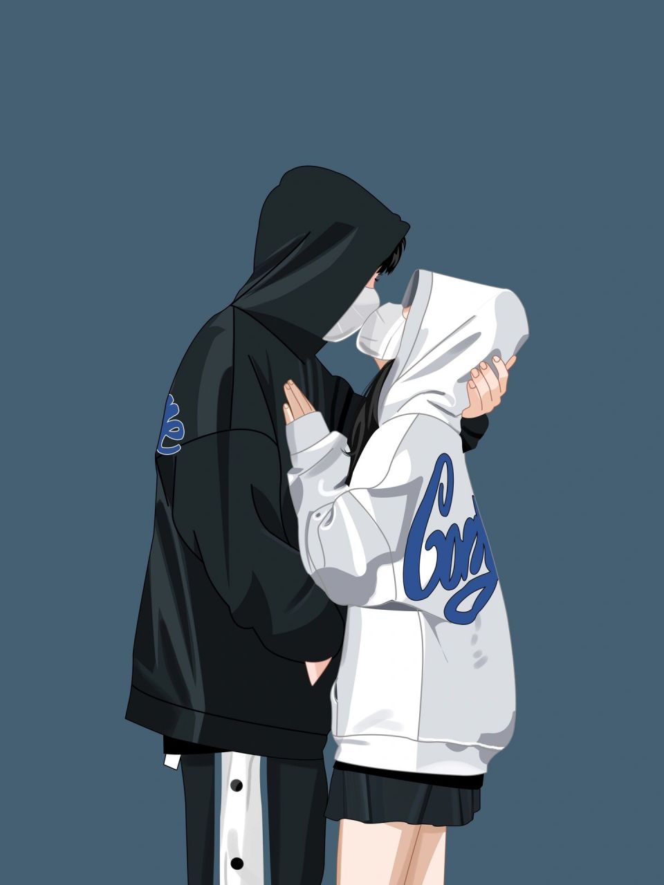 超甜情侣壁纸|情侣拥吻插画 9315做头像壁纸,礼貌拿图 0569