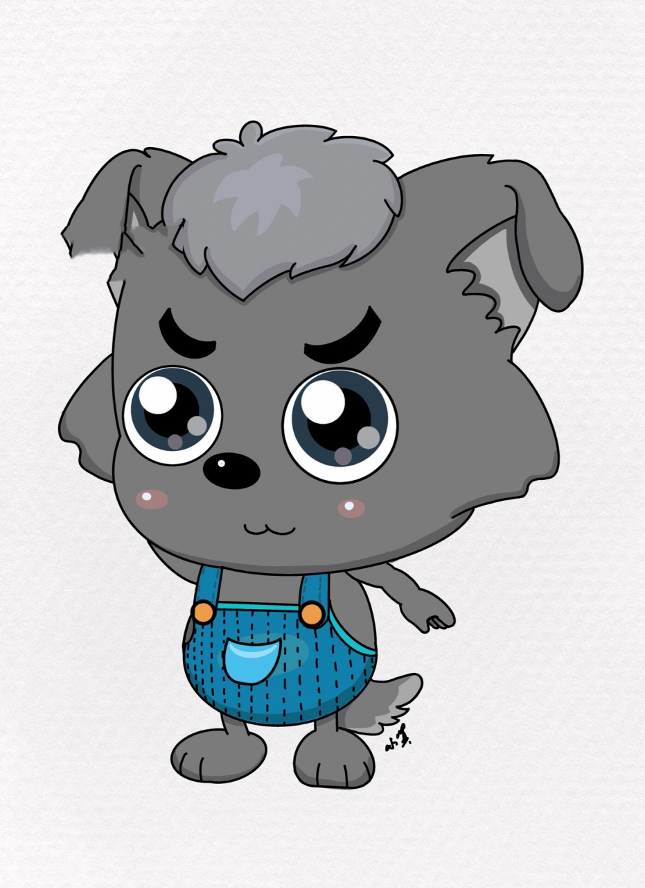 喜羊羊与灰太狼小灰灰卡通练习手绘77步骤图 小灰灰来了萌萌的你