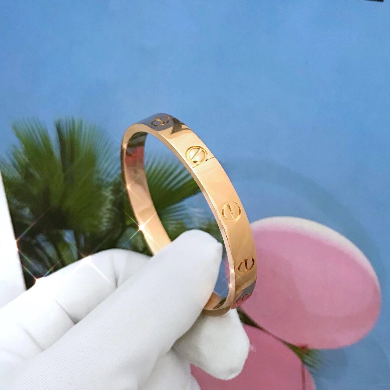 卡地亚手镯宽版 cartier 卡地亚 love系列 无钻 宽版 玫瑰金 手镯 16