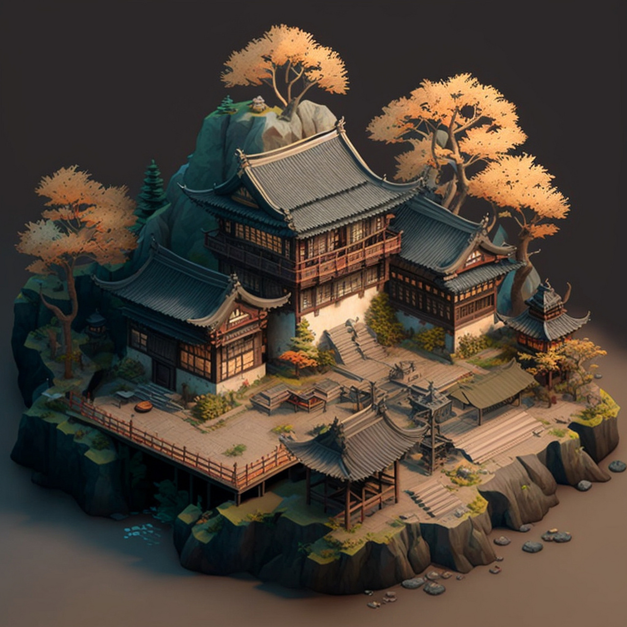 中式建筑设计,山间小屋