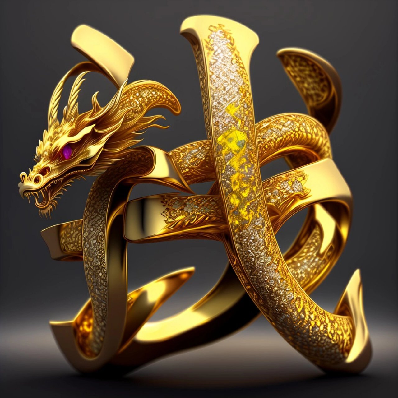 有一款立体感超强的金龙姓氏头像来啦