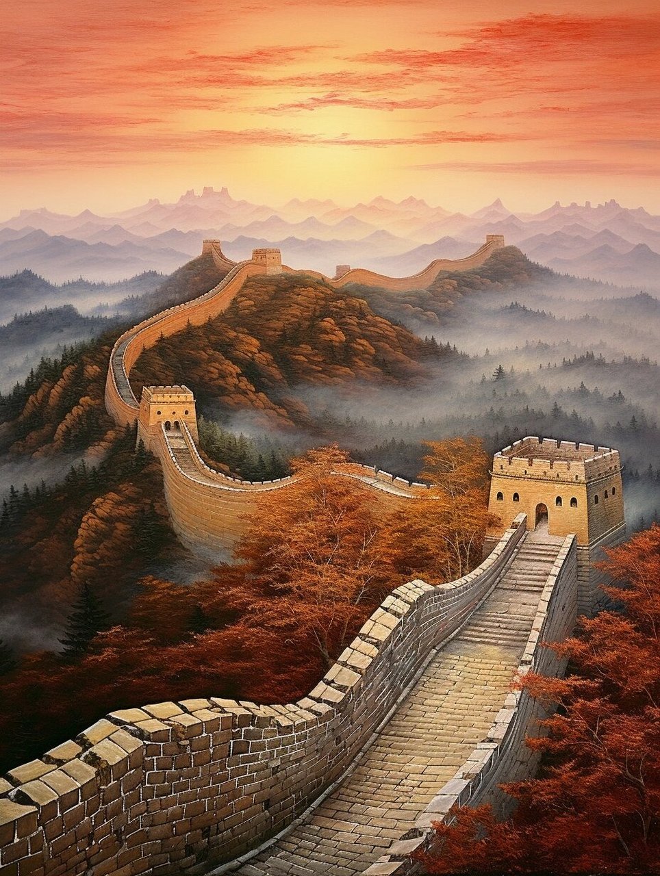 雄伟壮观的万里长城 万里长城是中华民族精神和文化的重要历史和精神