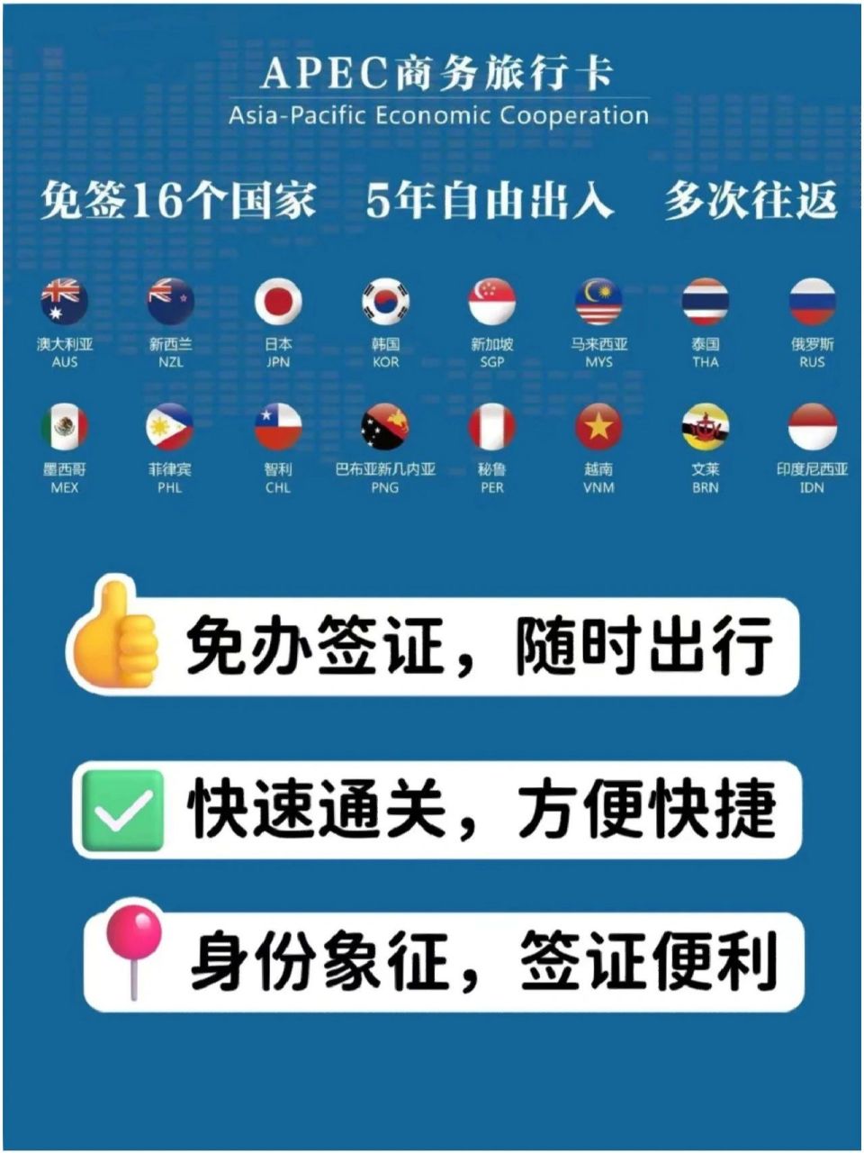 apec商务卡 一卡抵16国apec 商务旅行卡是 apec 经济体加强区域内经济