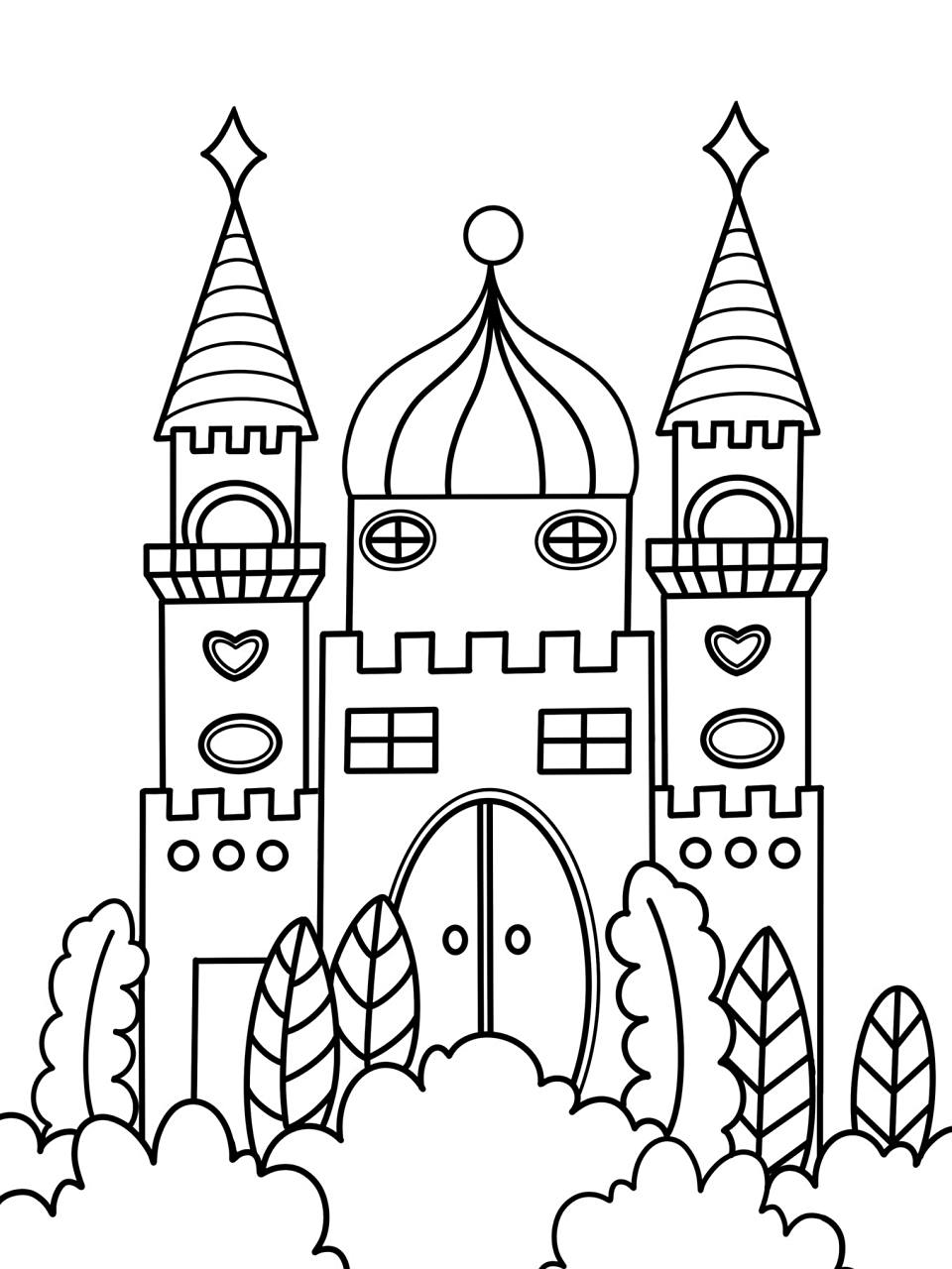 城堡 房子92 创意画 儿童画 9615线稿 #创意美术儿童画# #儿童