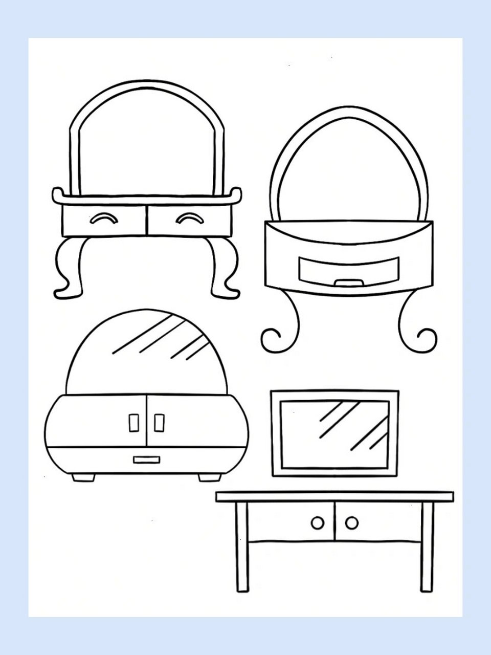 简笔画|日常用品|梳妆台28/30 969696