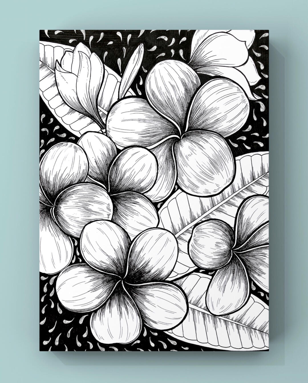 【黑白线描装饰画】