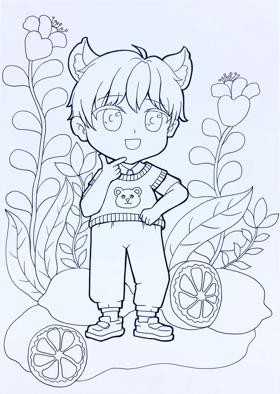 初级动漫男生3  适合6-10岁 带线稿