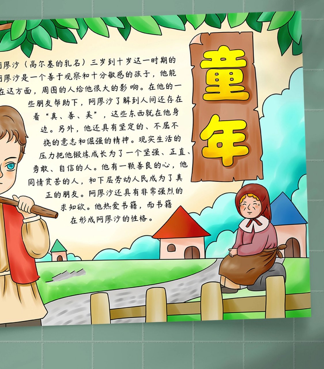 b359《童年》高尔基好书推荐阅读手抄报