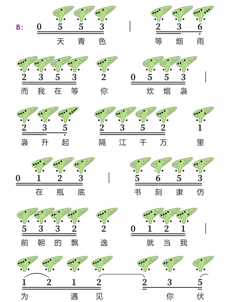 陶笛简谱网 十二图片