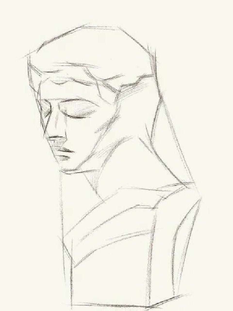 小卫石膏像素描步骤 1.
