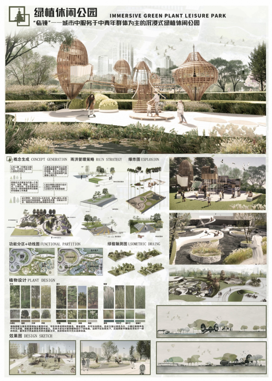 广场景观设计展板 分享大三时做的a0广场设计展板～ su建模77en