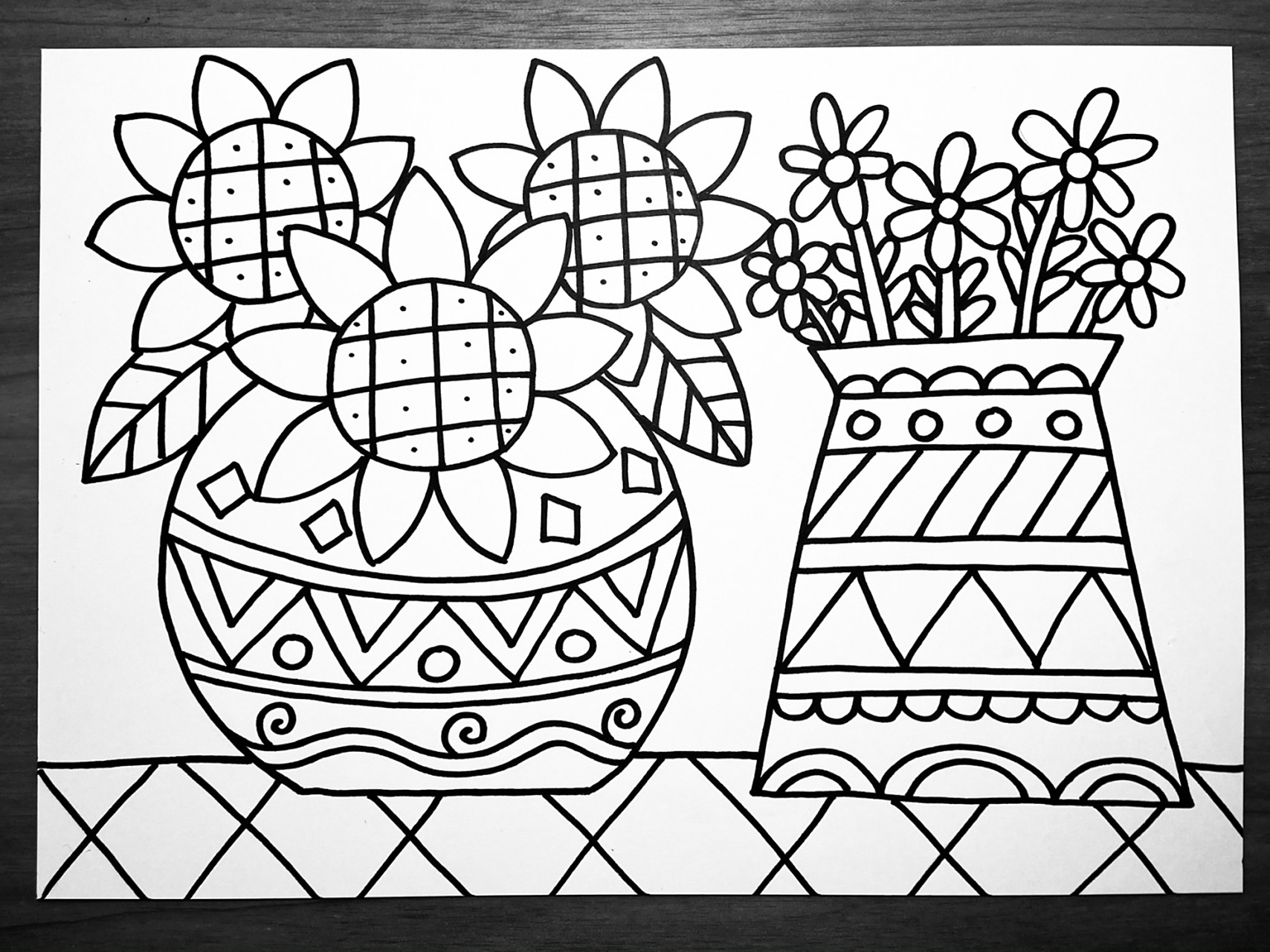 【复古花瓶95】创意马克笔儿童画教程简单备课 原创儿童画,此作品含