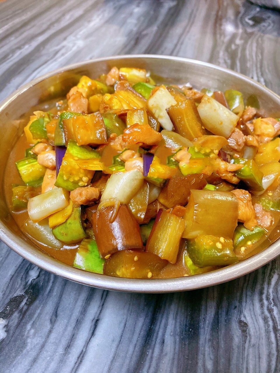 超级下饭菜 | 三色茄子鸡丁 茄子的做法 | 快手菜 | 广东菜 | 家常菜