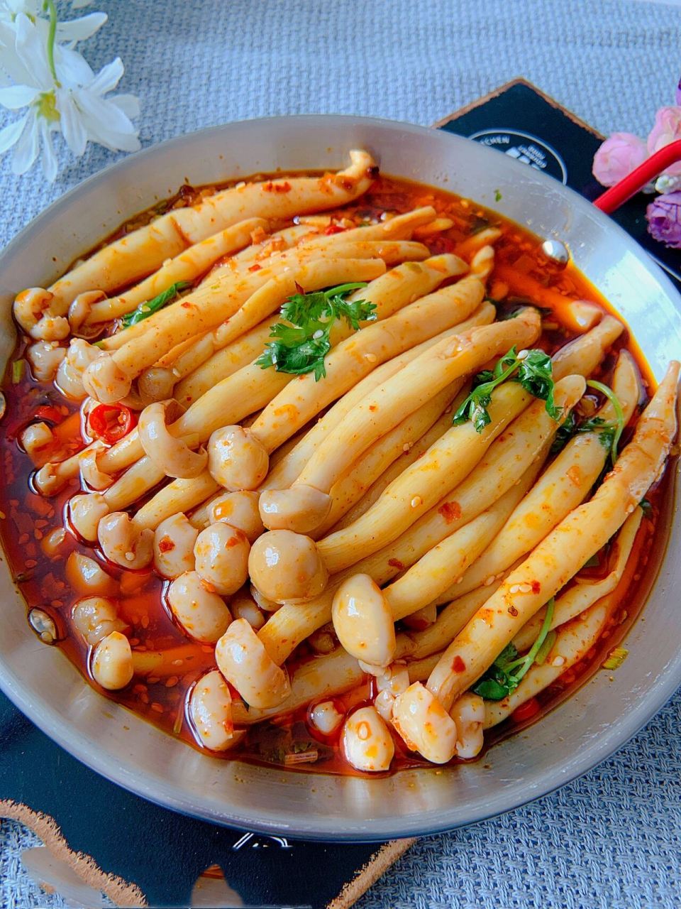 酸辣爽滑开胃75凉拌海鲜菇,巨好吃97   9393天热就喜欢吃凉拌