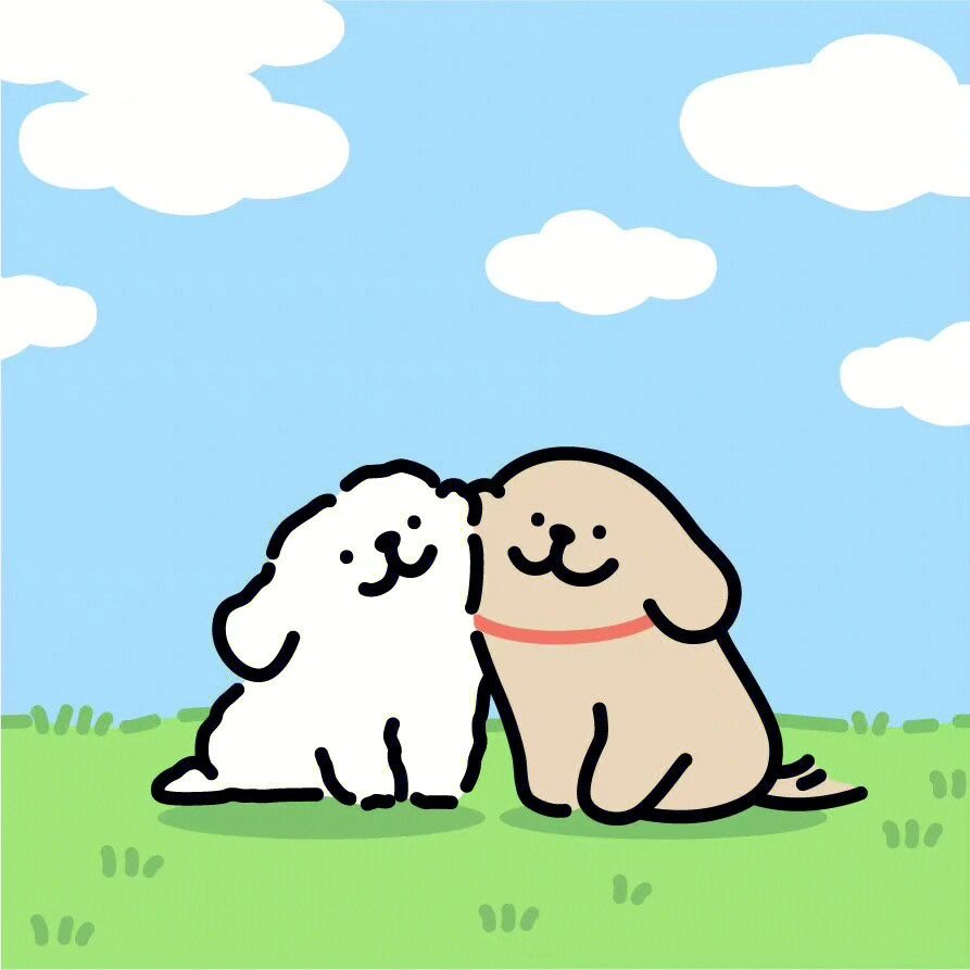 线条小狗头像 线条小狗头像  可可爱爱没有脑袋 让我看看谁还没有可可