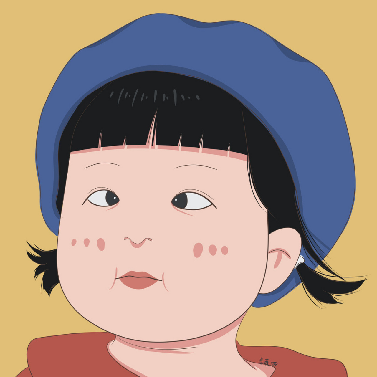 插画 | 头像 | 斗鸡眼小女孩 图片92二改92商用92去签名 搬运