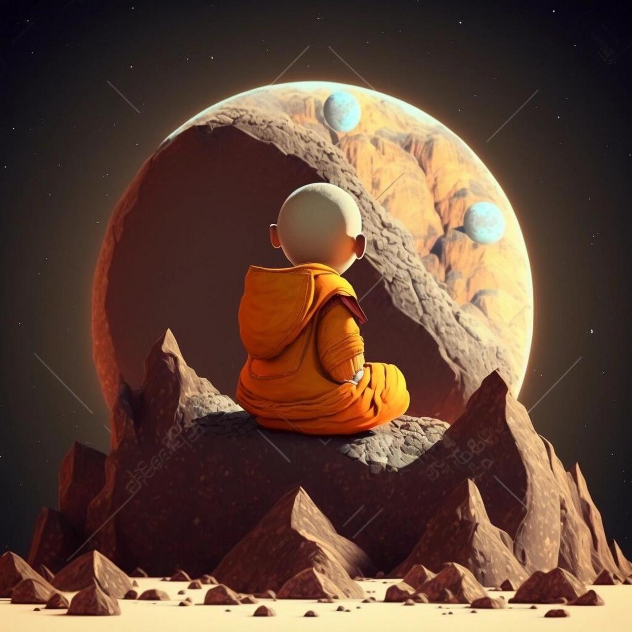 禅宗小和尚 之二 半个月之前的ai作画