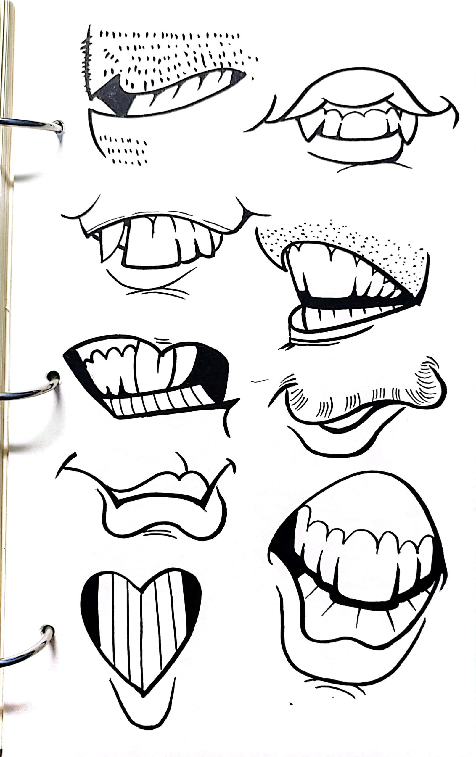 似颜绘 肖像漫画 嘴巴临摹合集百嘴莫"辨