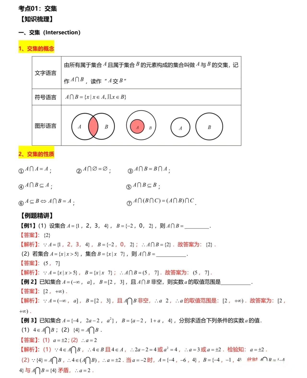 高一数学 同步复习 02 集合的运算  数学要点分享 数学题解分享 怎样